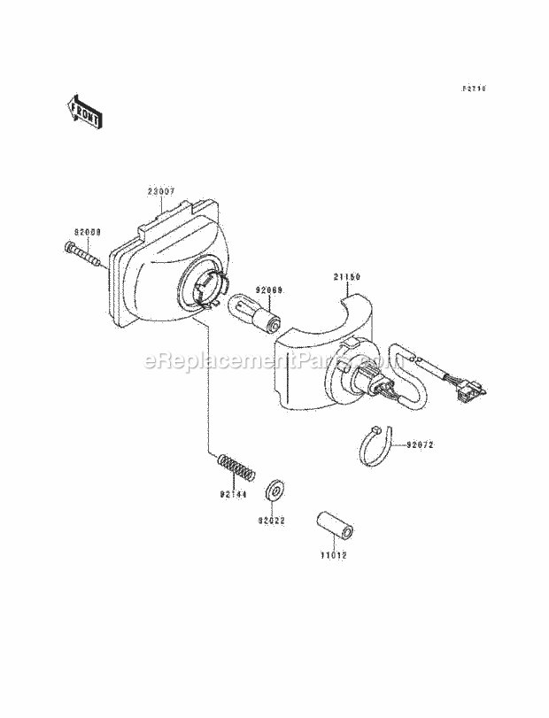 Kawasaki KLF220-A8 (1995) Bayou 220 ATV Headlight Diagram