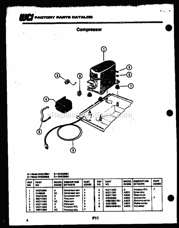 Kelvinator DHC280B1 Dehumidifier - Lk34587010 Compressor Diagram
