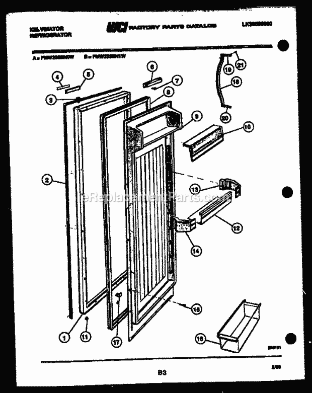 Kelvinator FMW220EN0D Side-By-Side Refrigerator - Side by Side - Lk30588060 Refrigerator Door Parts Diagram