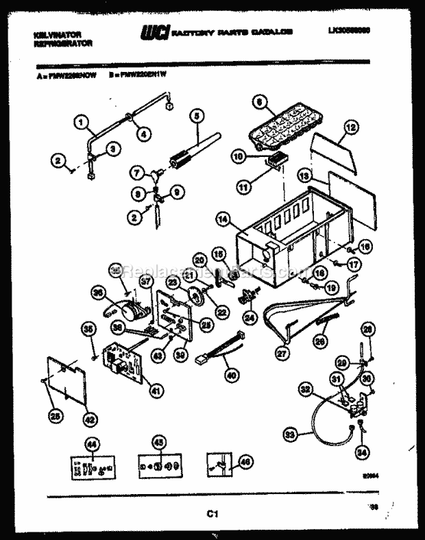 Kelvinator FMW220EN1F Side-By-Side Refrigerator - Side by Side - Lk30588060 Ice Maker Parts Diagram