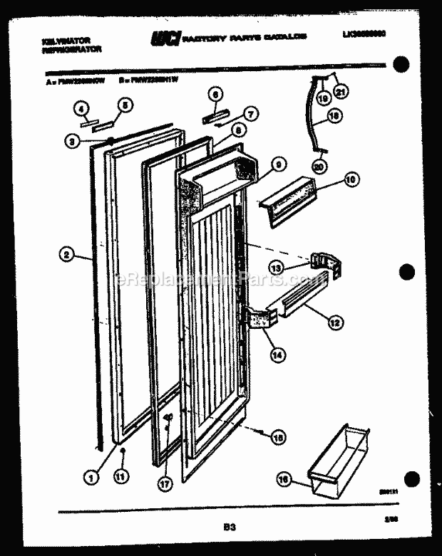 Kelvinator FMW220EN1F Side-By-Side Refrigerator - Side by Side - Lk30588060 Refrigerator Door Parts Diagram