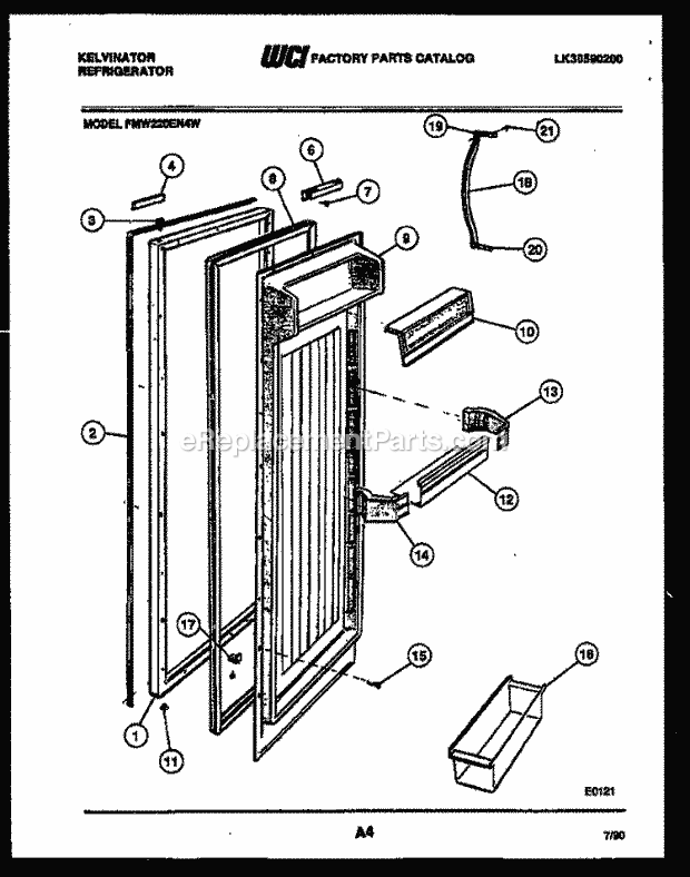 Kelvinator FMW220EN4F Side-By-Side Refrigerator - Side by Side - Lk30590200 Refrigerator Door Parts Diagram