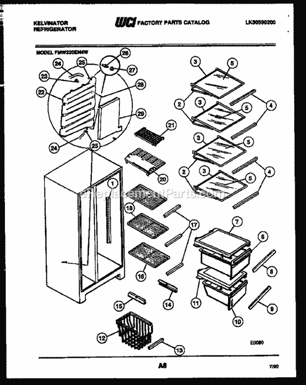 Kelvinator FMW220EN4F Side-By-Side Refrigerator - Side by Side - Lk30590200 Shelves and Supports Diagram