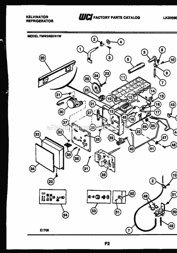 Kelvinator FMW240DN1D Side-By-Side Refrigerator - Lk30590150 Ice Maker and Ice Maker Installatio Diagram