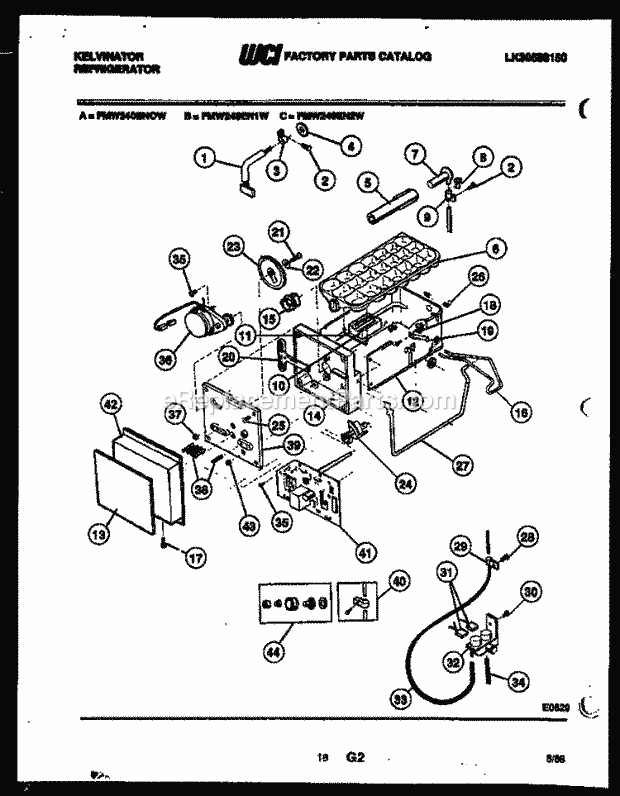 Kelvinator FMW240EN1F Side-By-Side Refrigerator - Side by Side - Lk30588150 Ice Maker Parts Diagram