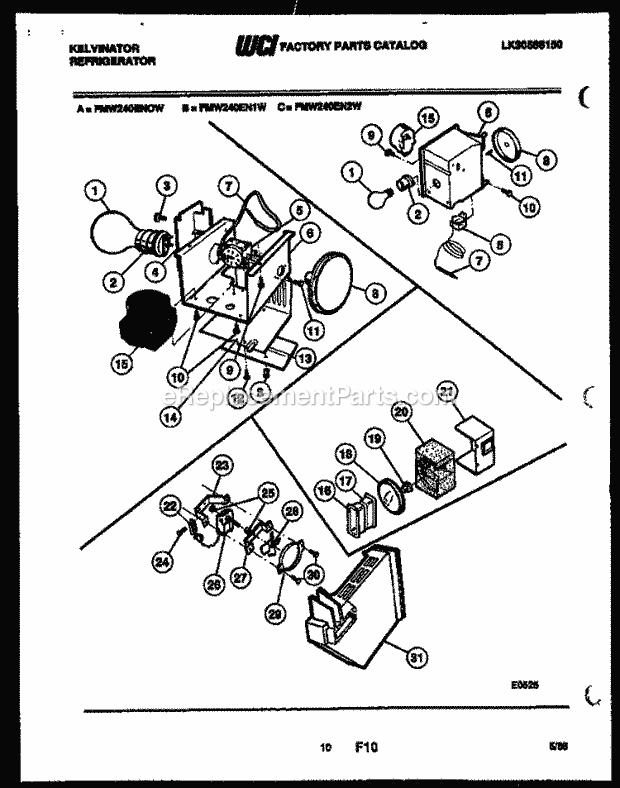 Kelvinator FMW240EN2F Side-By-Side Refrigerator - Side by Side - Lk30588150 Refrigerator Control Assembly, Damp Diagram