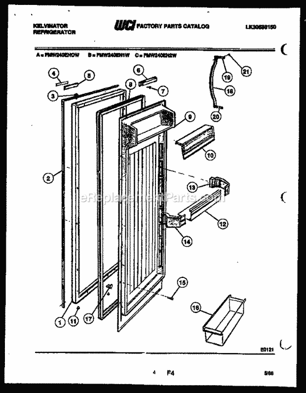 Kelvinator FMW240EN2V Side-By-Side Refrigerator - Side by Side - Lk30588150 Refrigerator Door Parts Diagram