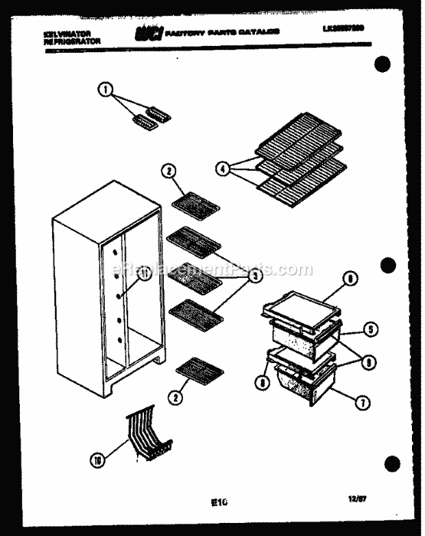 Kelvinator FPK190EN0V Side-By-Side Refrigerator - Side by Side - Lk30587290 Racks and Trays Diagram