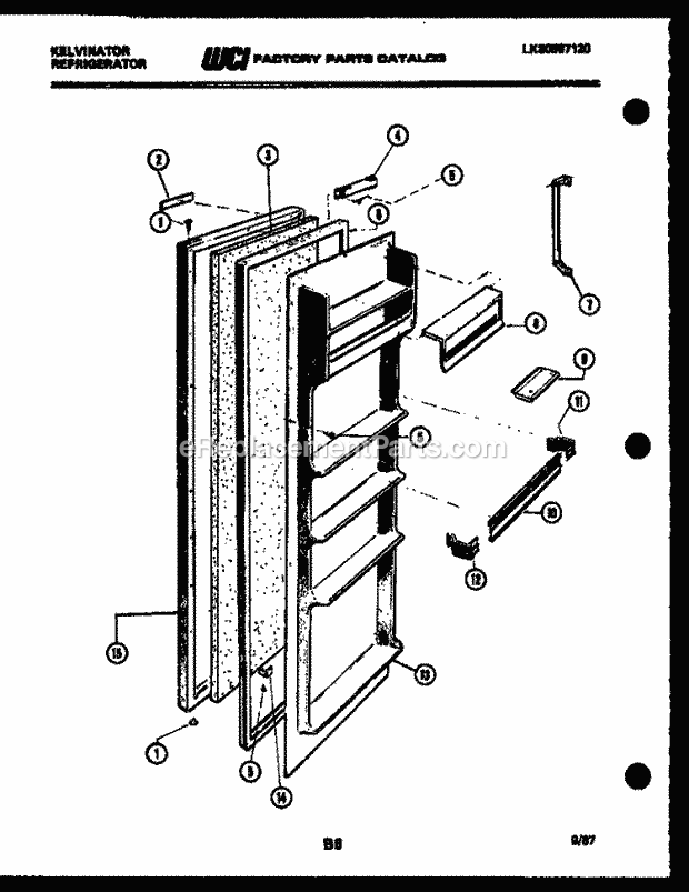 Kelvinator FSK190AN5T Side-By-Side Refrigerator Side by Side - Lk30587120 Door Parts Diagram