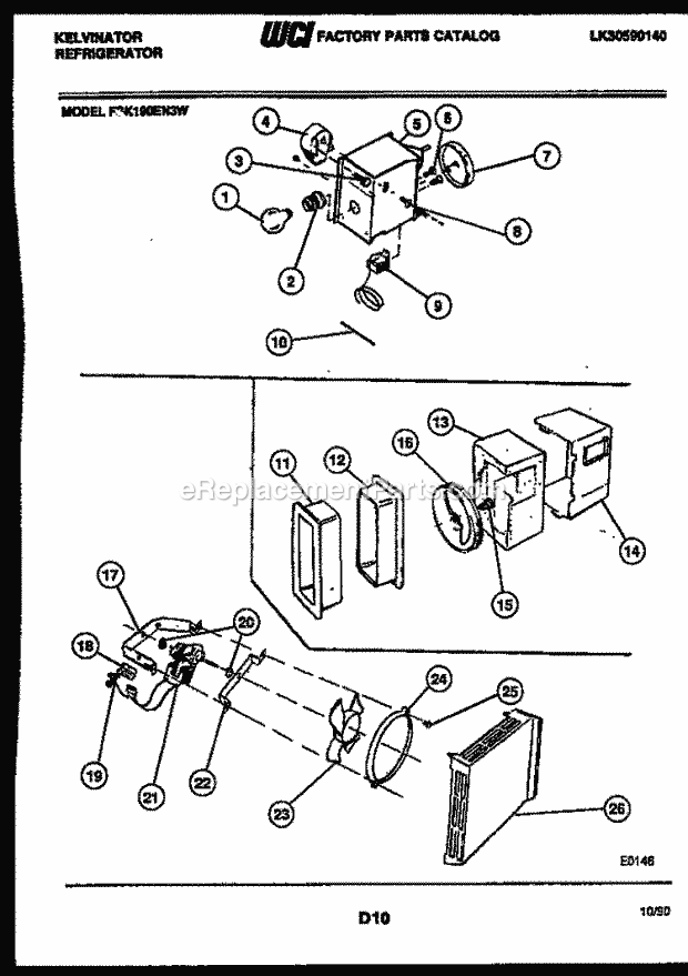 Kelvinator FSK190EN3F Side-By-Side Refrigerator - Side by Side - Lk30590140 Refrigerator Control Assembly, Damp Diagram