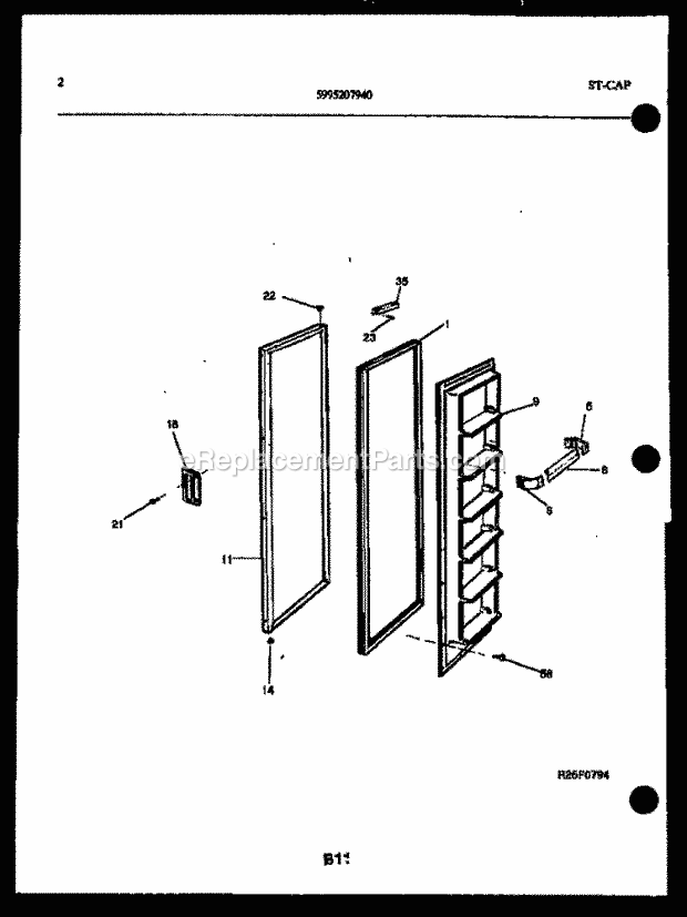 Kelvinator FSK190JN0D Side-By-Side Side-By-Side Refrigerator - 5995207940 Page D Diagram