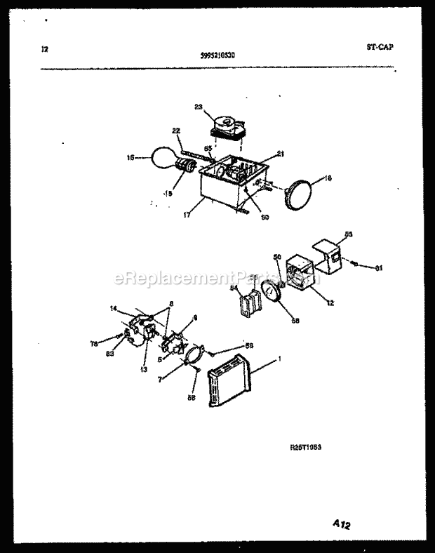 Kelvinator FSK190JN1W Side-By-Side Side-By-Side Refrigerator - 5995210530 Refrigerator Control Assembly, Damp Diagram