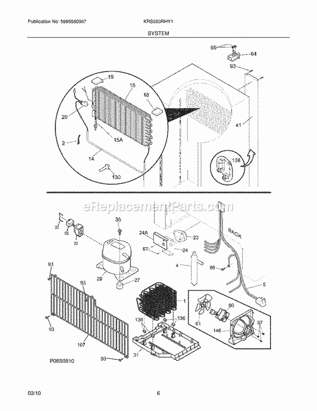 Kelvinator KRS220RHY1 Refrigerator System Diagram