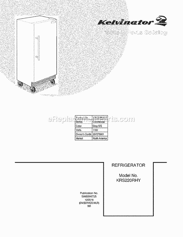 Kelvinator KRS220RHY2 Refrigerator Page B Diagram