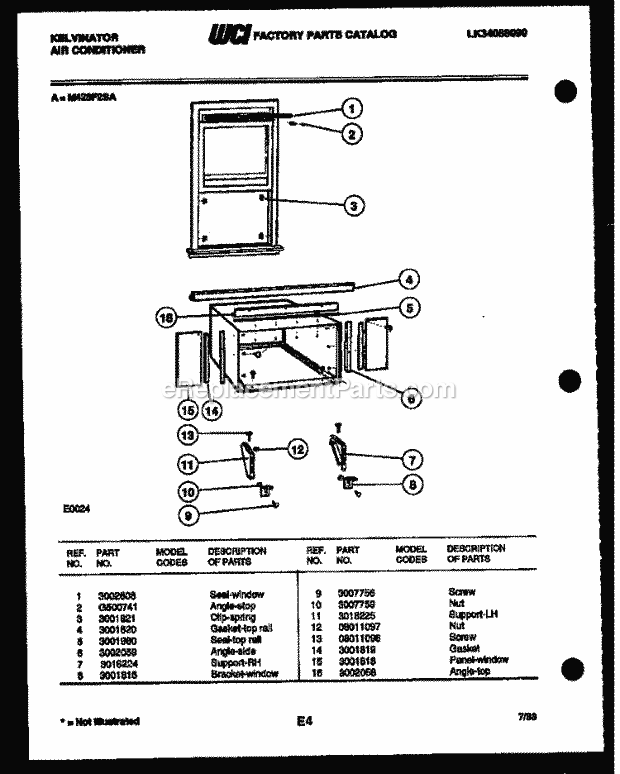 Kelvinator M428F2SA Outside Unit Air Conditioner - Lk34088090 Cabinet and Installation Parts Diagram