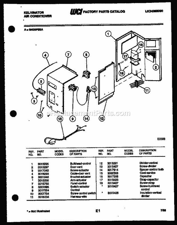 Kelvinator M428F2SA Outside Unit Air Conditioner - Lk34088090 Electrical Parts Diagram