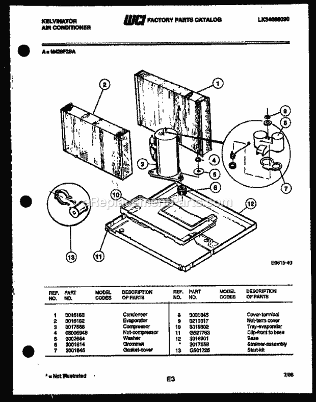 Kelvinator M428F2SA Outside Unit Air Conditioner - Lk34088090 System Parts Diagram