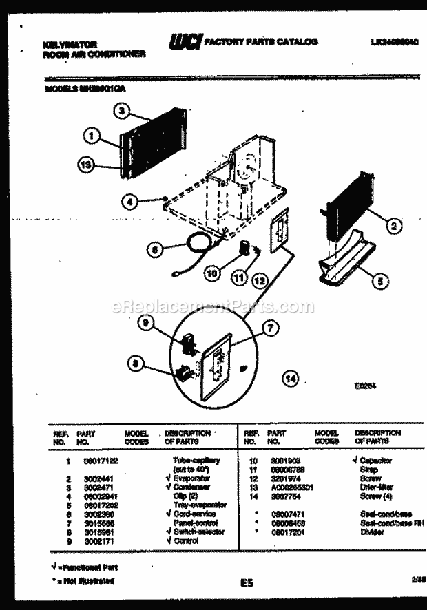 Kelvinator MH205G1QA Room Air Conditioner - Lk34089040 Electrical Parts Diagram