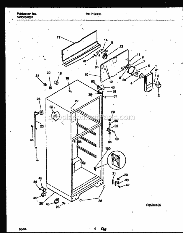 Kelvinator MRT18BRBY1 Top Freezer Top Mount Refrigerator - 5995257861 Page B Diagram