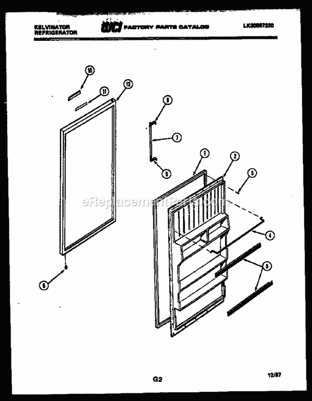 Kelvinator SSX130EM0T Compact Refrigerator - Lk30587320 Door Parts Diagram