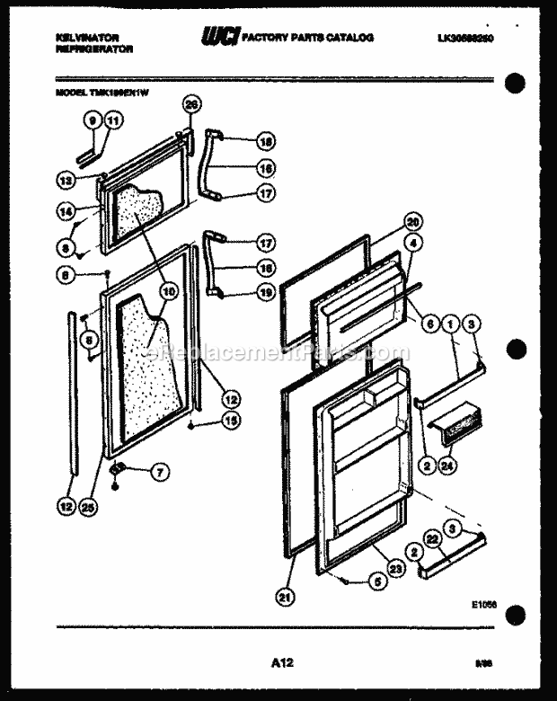 Kelvinator TMK180EN1W Top Freezer Refrigerator-Top Mount - Lk30588250 Door Parts Diagram