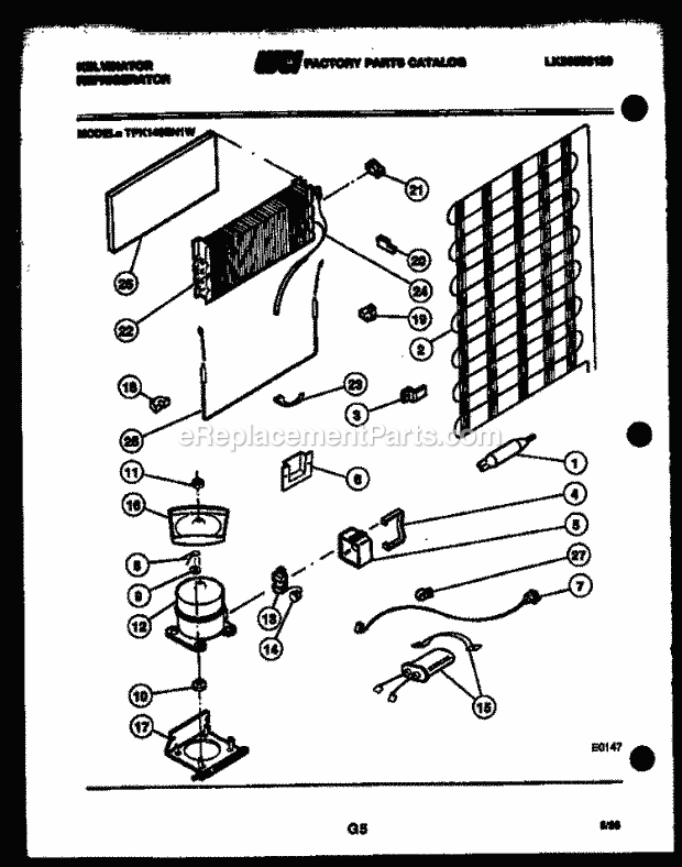 Kelvinator TPK140EN1F Top Freezer Refrigerator - Top Mount - Lk30588120 System and Automatic Defrost Parts Diagram