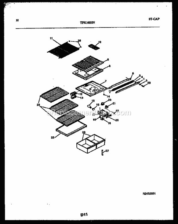 Kelvinator TPK160HN1D Top Freezer Top Mount Refrigerator - 5995220513 Page E Diagram