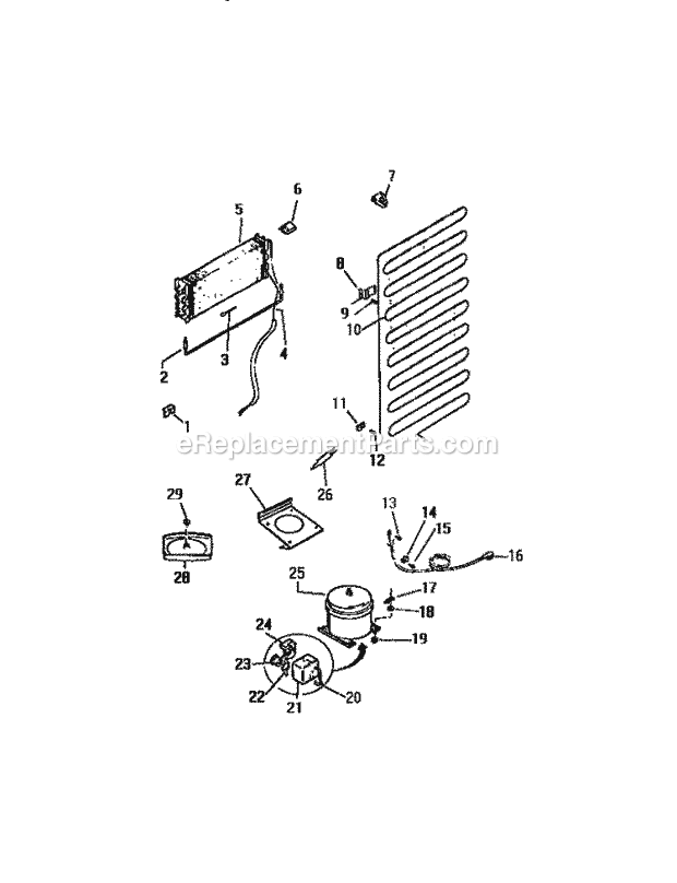 Kelvinator TPK180BNOF Top Freezer Top Mount Refrigerator - K1661-246 System Diagram