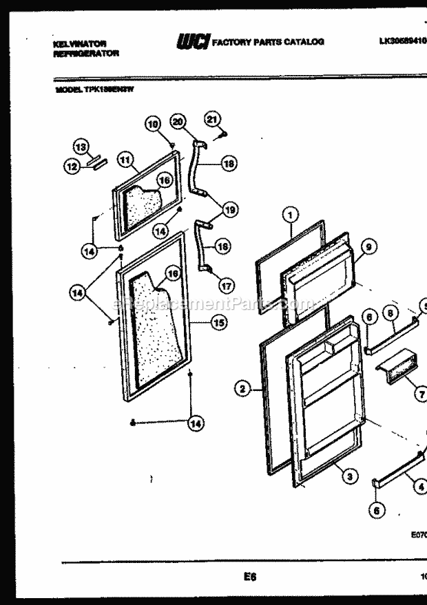 Kelvinator TPK180EN3D Top Freezer Refrigerator - Top Mount - Lk30589410 Door Parts Diagram