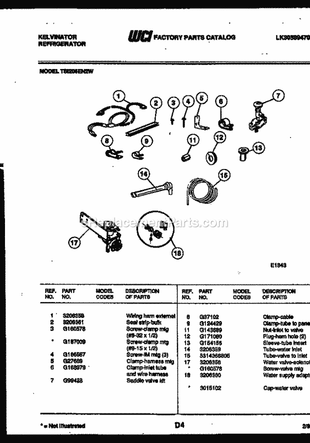 Kelvinator TSI206EN2D Top Freezer Refrigerator - Top Mount - Lk30589470 Ice Maker Installation Parts Diagram