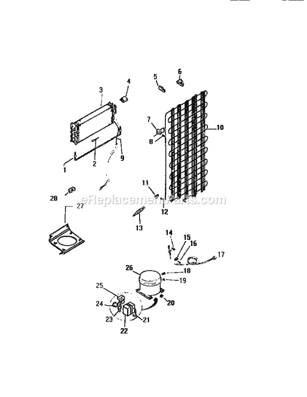 Kelvinator TSK180AN6V Top Freezer Top Mount Refrigerator - K1661-252 System Diagram