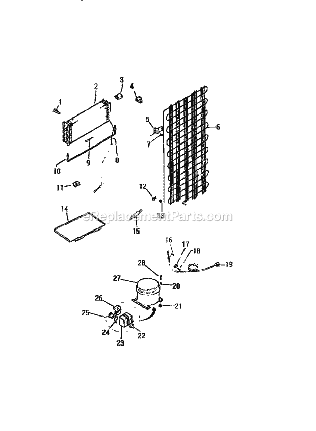 Kelvinator TUK210AN6T Top Freezer Top Mount Refrigerator - K1661-251 System Diagram