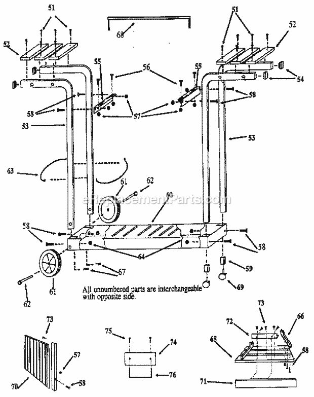 Kenmore 10605 Grill Cart_Assembly Diagram