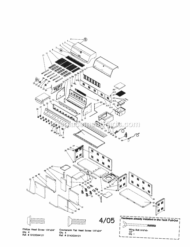 Kenmore 14117686 Elite Gas Grill Grill_Assembly Diagram
