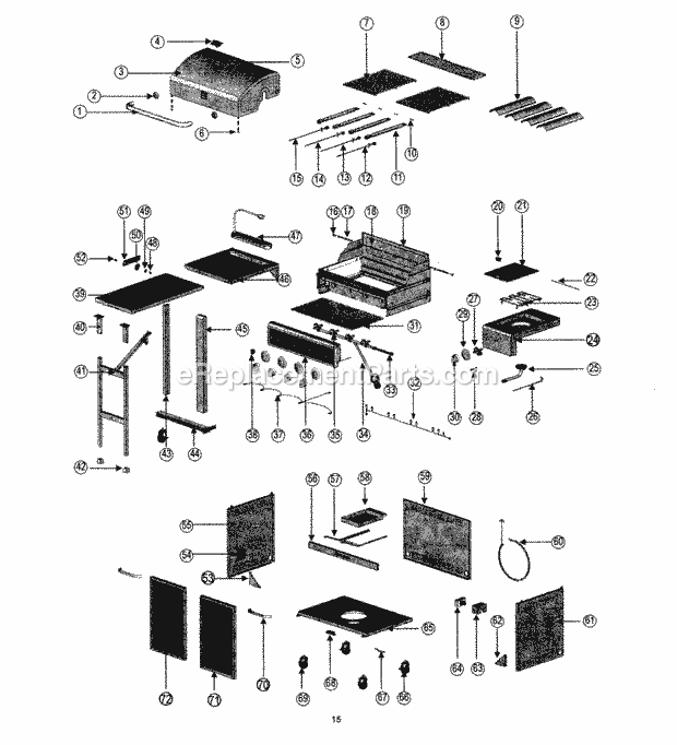 Kenmore 14820125510 Gas Grill Grill_Assy Diagram