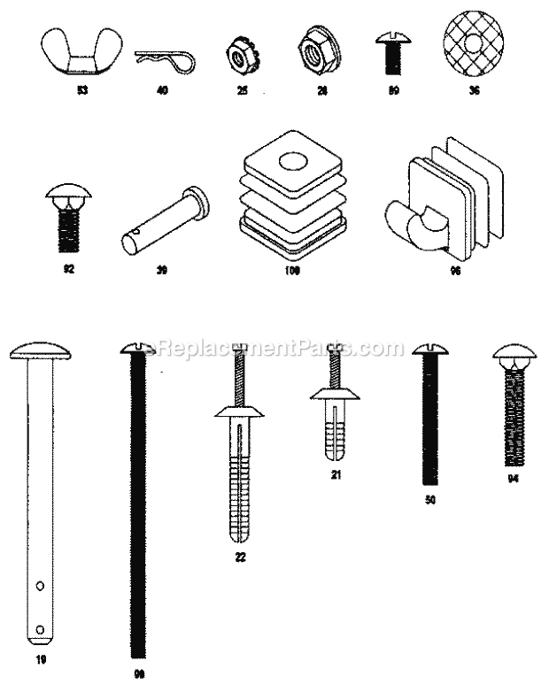 Kenmore 15621 Grill Screw_And_Nut_Assembly_Package Diagram