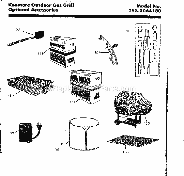Kenmore 2581064180 Outdoor Gas Grill Page D Diagram