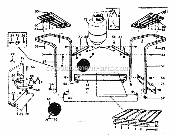 Kenmore 2581085180 Outdoor Gas Grill Deluxe_Cart Diagram