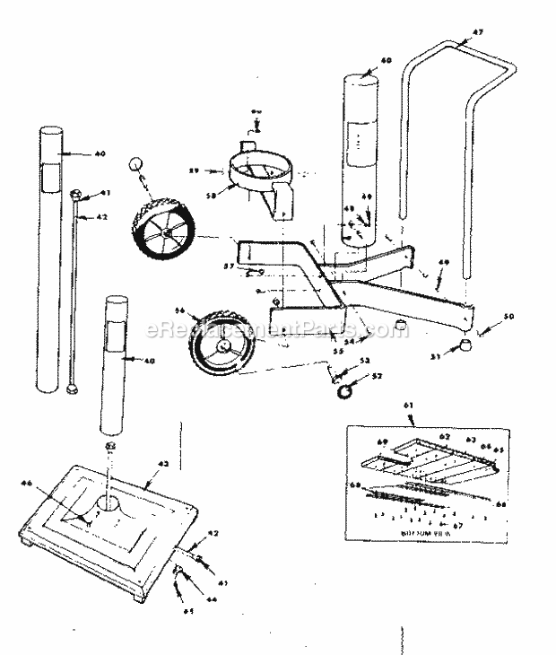 Kenmore 2582337651 Outdoor Gas Grille Post_Patio_Base_And_Carts Diagram