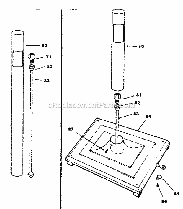 Kenmore 2582337890 Outdoor Gas Grill Post_And_Patio_Base Diagram