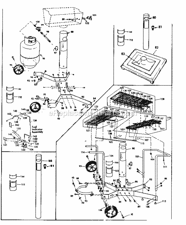 Kenmore 2582338070 Outdoor Gas Grill Post_Patio_Base_Standard_Cart_And_Deluxe_Cart Diagram