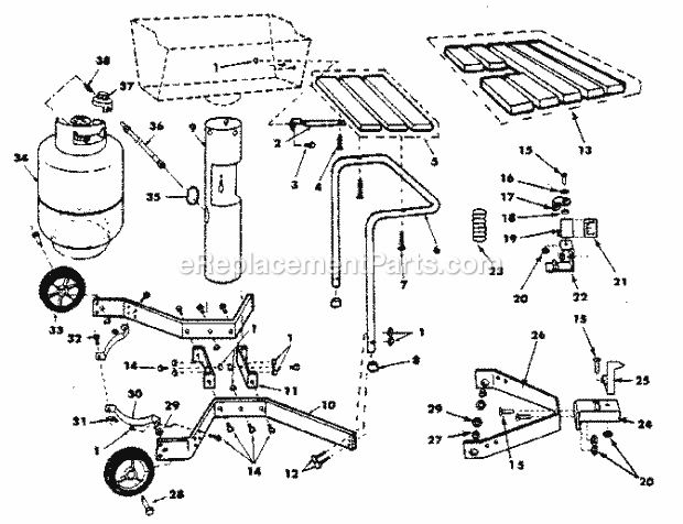 Kenmore 2582358271 Outdoor Gas Grill Cart_Section Diagram