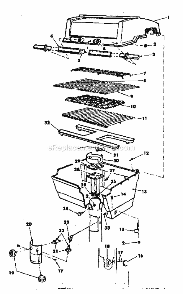 Kenmore 2582358280 Outdoor Gas Grill Burner_Section Diagram