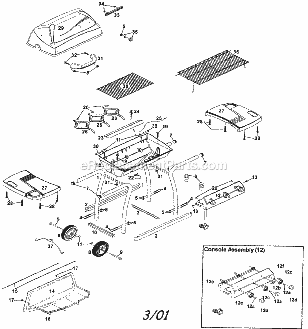 Kenmore 415159330 Grill Cabinet_Parts Diagram