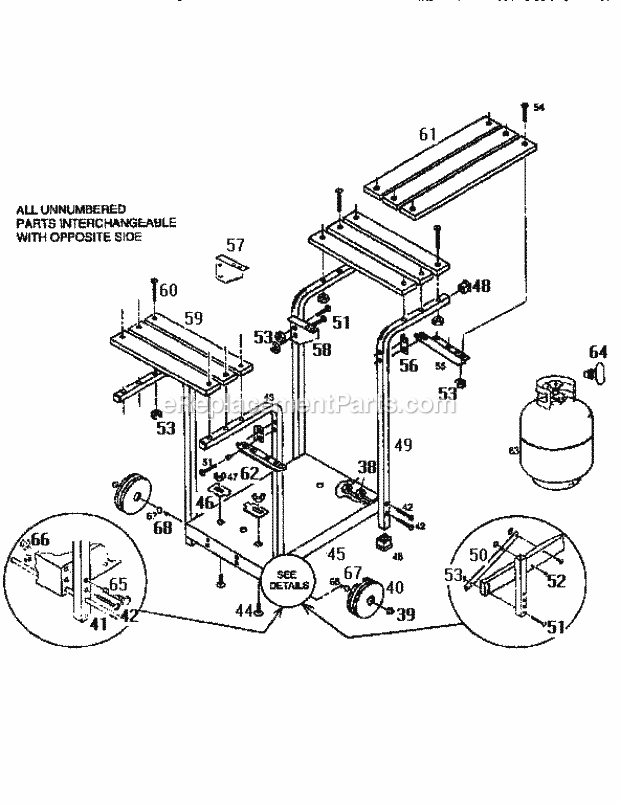 Kenmore 920105940 Outdoor Gas Grill Deluxe_Cart Diagram