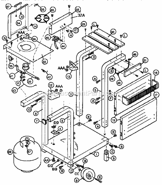 Kenmore 920155040 Outdoor Gas Grill Cart_Assembly Diagram