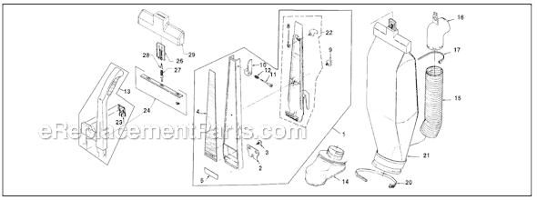 Kirby G3 Vacuum Handle assembly, Mini emtor and bag Diagram