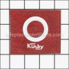 Kirby Belt Lifter Label Red part number: K-146376