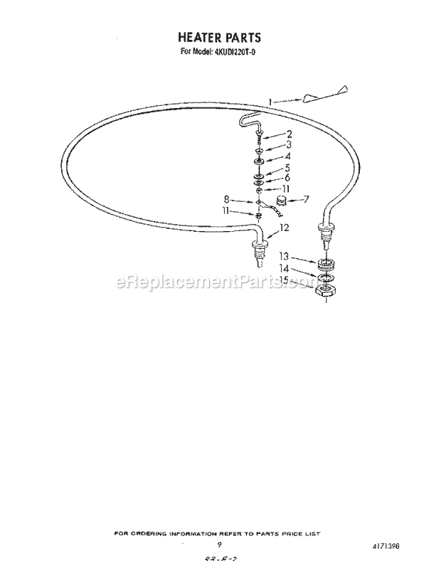 KitchenAid 4KUDI220T0 Dishwasher Heater Diagram