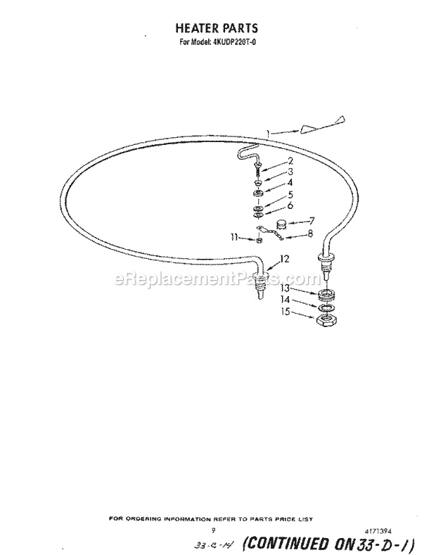 KitchenAid 4KUDP220T0 Dishwasher Heater Diagram